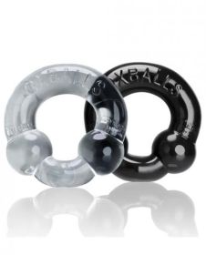 Oxballs Ultraballs Cock Rings Black, Clear 2 Pack