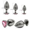 [This product does not support return, please do not purchase return guarantee service]CR-Heart-shaped Gun Color Metal Butt Plug Set Rose Red Base