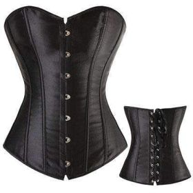 Bustier Lace up Boned Top Corset Waist Shaper (Option: 5XL-Black)