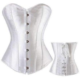 Bustier Lace up Boned Top Corset Waist Shaper (Option: S-White)