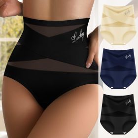 Women's High Waisted Tummy Tightening Hip Lifting Triangle Pants (Option: 3Color Set-2XL)